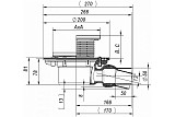 Трап Fachmann T 520.0 SNsP 04.043 регулируемый 125x125, горизонтальный выпуск с решеткой из нержавеющей стали