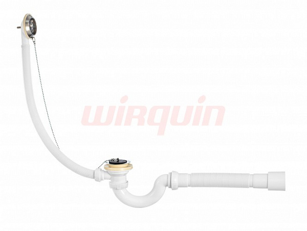 Слив-перелив Wirquin с сифоном S-образный 1½ х 40 мм с гофротрубой 40 x 40/50 мм