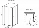 Дверь для душевого уголка Ravak Chrome CRV2-110 сатин+транспарент 1QVD0U00Z1