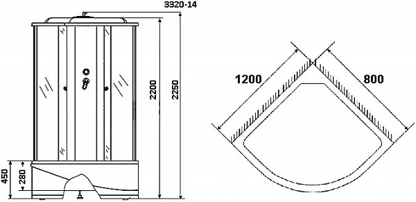 Душевые кабины Niagara Classic NG-3320-14R