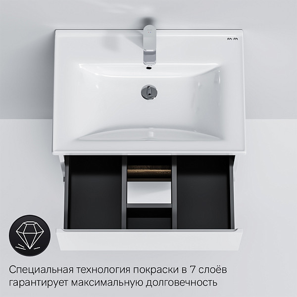 M85AFHX0652WG X-Joy, База под раковину, подвесная, 65 см, 2 ящика, белый глянец