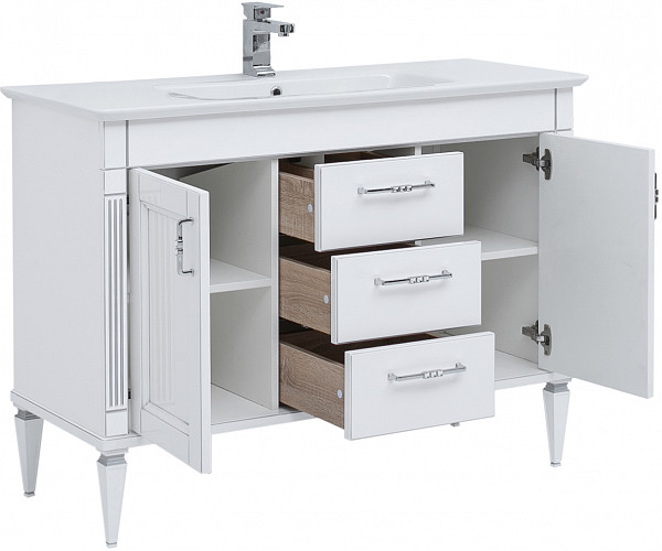 Комплект мебели для ванной Aquanet Селена 120 белый/серебро 00233127