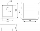 Мойка кухонная Granula квадратная кварц 4201, БАЗАЛЬТ