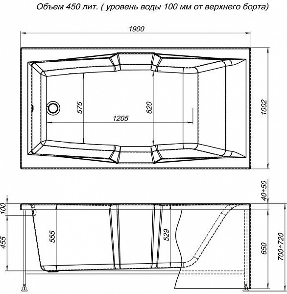 Фронтальная панель для ванны Aquanet Vega 190 черная 00165317