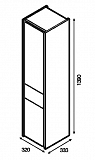 Шкаф - колонна Roca Ronda R белый матовый/бетон ZRU9303006