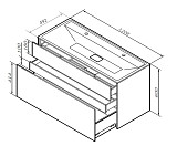 M50AFHX1203WM Inspire V2.0, База под раковину, подвесная, 120 см, 3 ящика, push-to-open, белый матов