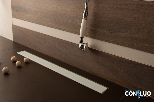 Душевой лоток Pestan Confluo Frameless Line 450 White Glass
