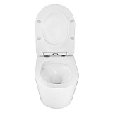 Унитаз подвесной Azario Ollin 360х535х371 безободковый, слив "Торнадо", с быстросъемным сиденьем микролифт (AZ-0513R)