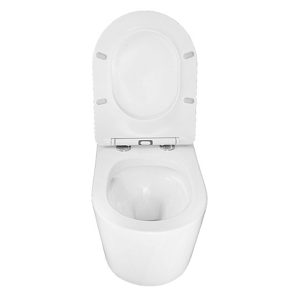 Унитаз подвесной Azario Ollin 360х535х371 безободковый, слив "Торнадо", с быстросъемным сиденьем микролифт (AZ-0513R)