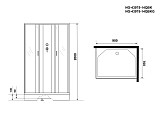 Душ.каб. NG-43975-14QBK (900х700х2000) низкий поддон(13см) стекло МАТОВОЕ 3 места