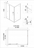 Душ.ограждение NG-42-10AG-A110G (100*110*190) прямоугольник, дверь раздвижная, 2 места