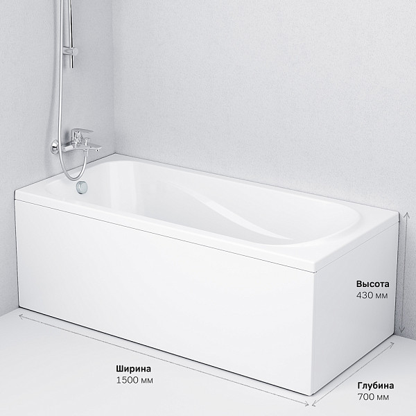 W76A-150-070W-A Sense New, ванна акриловая А0 150х70, см