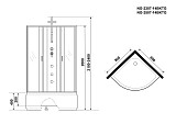 Душ.каб. NG-2307-14BKTG (800х800х2100-2400) высокий поддон(40см) стекло МАТОВОЕ 4 места