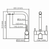 A8367 Смеситель для кухни под фильтр Wasserkraft