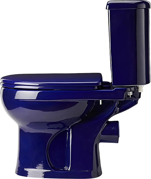 Унитаз-компакт Оскольская керамика Ирида Стандарт, с горизонтальным выпуском, синий