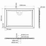 Душевой поддон Wasserkraft Salm 120 х 90 х 4 см 27T07