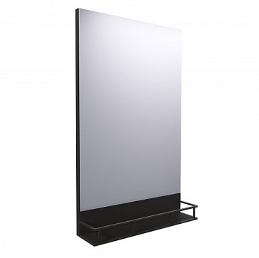 Зеркало Grossman "МЕТРИС-50 см" в раме с полочкой черное