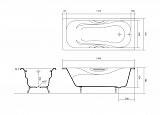 Ванна чугунная эмалированная Aquatek 1800x800 в комплекте с 4-мя ножками и 2-мя ручками AQ8080FH-00 ГАММА