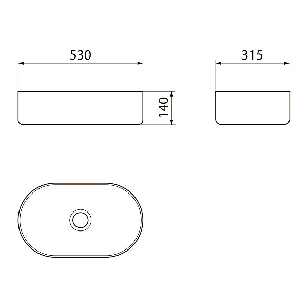 Умывальник Point Виктория 53 PN43061 овальный, белый