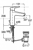 Смеситель Roca Malva для раковины c донным клапаном 5A333BC00