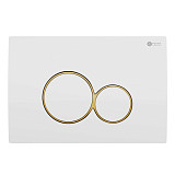 Сет: Система инсталляции Point Элемент для подвесного унитаза PN45120 + Клавиша смыва для инсталляции Point Виктория, белая/золото, PN44061WG + Унитаз подвесной Point Ника безободковый, сиденье микролифт PN41081