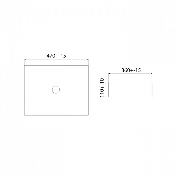 Чёрный матовый умывальник накладной, Slide, IDDIS, SLIBM02i27