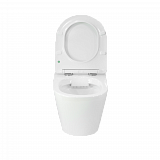 Унитаз подвесной Circulo , белыйЮ  горизонтальный выпуск, безободковый, в комплекте с  быстросьемным сиденьем микролифт  дюропласт Selena C001WG