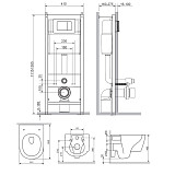 DX77.IS10101.1700 Инсталляция с клав белый с подвесным унитазом Jupiter безободк с сид м/лифт