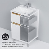 M85AFSX0552WG X-Joy, База под раковину, напольная, 55 см, 2 ящика, белый глянец