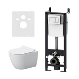 DX22.IS10101.1700 Инсталляция с клав белый с подвесным унитазом Apollo безободк с сид м/лифт