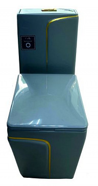 EY-9010 Унитаз -моноблок, с сиденьем термопласт с микролифтом серый/черный