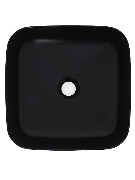 AQM5011 Раковина накладная AQUAme квадратная, цвет черный матовый. 390x390x130