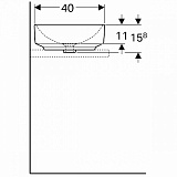 Раковина накладная 40x55 см Geberit VariForm 500.779.01.2 без отверстия перелива