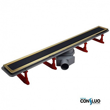 Душевой лоток Pestan Confluo Premium Line 950 Black Glass Gold
