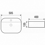 Раковина Azario 505х400х135 накладная, белая (AZ-2231)