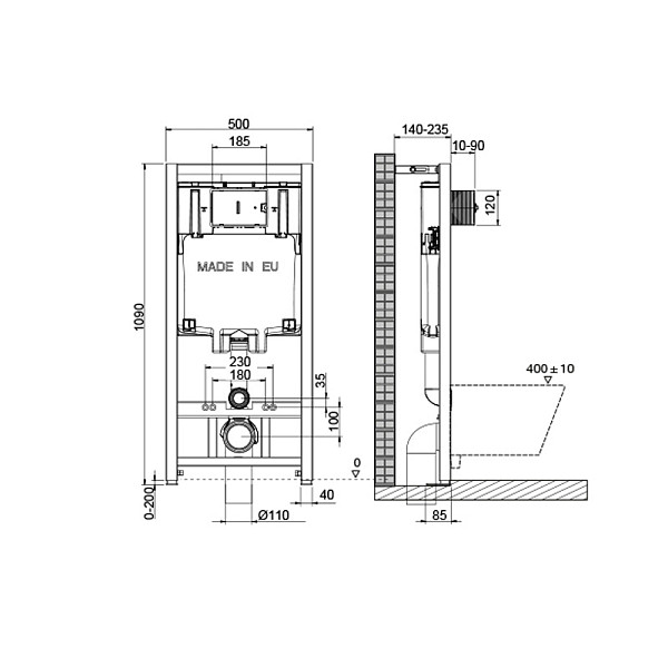 Сет: Инстал.OLI 80 ECO +панель Slim хр. гл., OLI+Унитаз Point Веста, чёрн мат