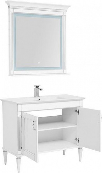 Комплект мебели для ванной Aquanet Селена 105 белый/серебро (2 дверцы) 00233125