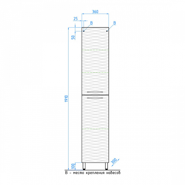 Шкаф-колонна Style Line Ассоль 36х191