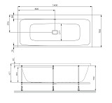 W84A-160-070W-A Func Ванна акриловая 160х70