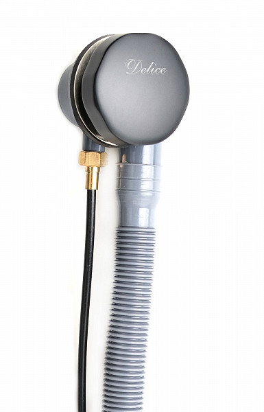 Слив-перелив полуавтомат Delice Черный матовый