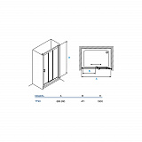 Душевая дверь "KOLLER POOL" трёхсекционная  TREND TT90C 900x1900 прозрачная Transparent  6мм CALC FREE хром