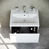 M90FHX06021WG GEM, База под раковину, подвесная, 60 см, 1 ящик push-to-open, цвет: белый, глянец