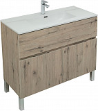 Мебель для ванной Aquanet Алвита New 100 1 ящик, 2 дверцы, дуб веллингтон белый 00274115
