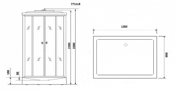 Душевая кабина Niagara Luxe 90х120 NG-7711GR