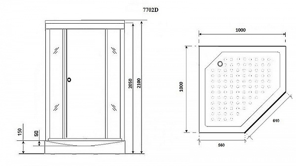 Душевая кабина Niagara Luxe 100х100 NG-7702DW