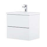 M90FHX06022WG GEM, База под раковину, подвесная, 60 см, 2 ящика push-to-open, цвет: белый, глянец