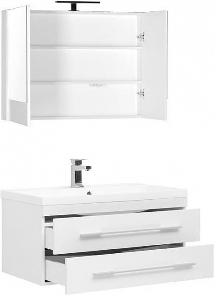 Комплект мебели для ванной Aquanet Нота NEW 90 белый (камерино) 00230297