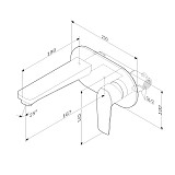 F90A72222 Gem, смеситель д/умывальника, монтируемый в стену, чёрный, шт.