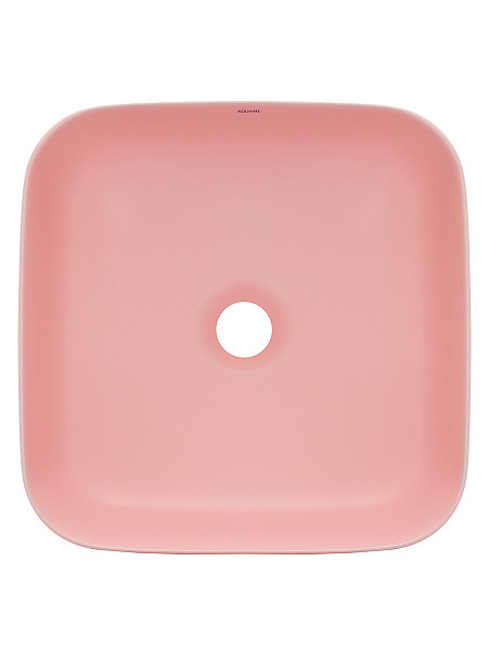 AQM5011 Раковина накладная AQUAme квадратная, цвет розовый матовый. 390x390x130