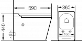 Унитаз GR-PR-5501 impuls (590*360*440) БЕЛЫЙ напольный с тонкой крышкой, 1 место